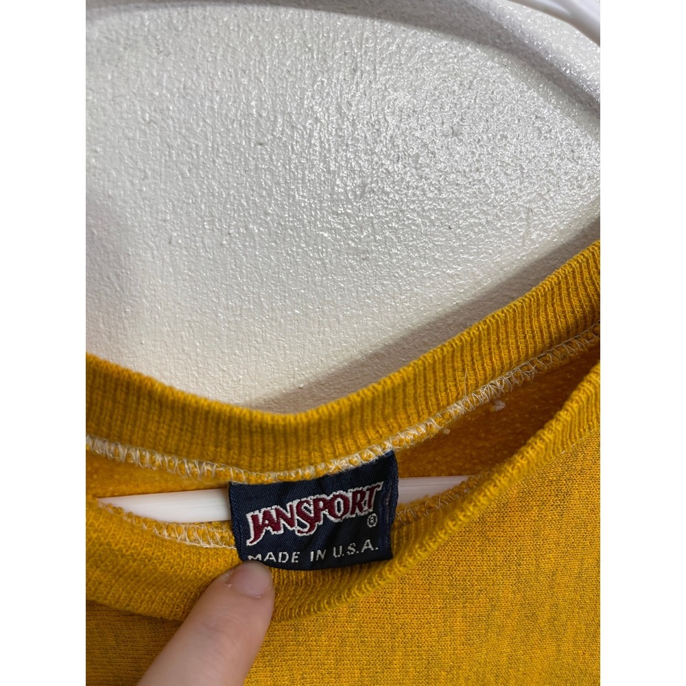 Vintage 90s Jansport AIB American Institute of Business Sweatshirt Yellow M - Picture 6 of 7